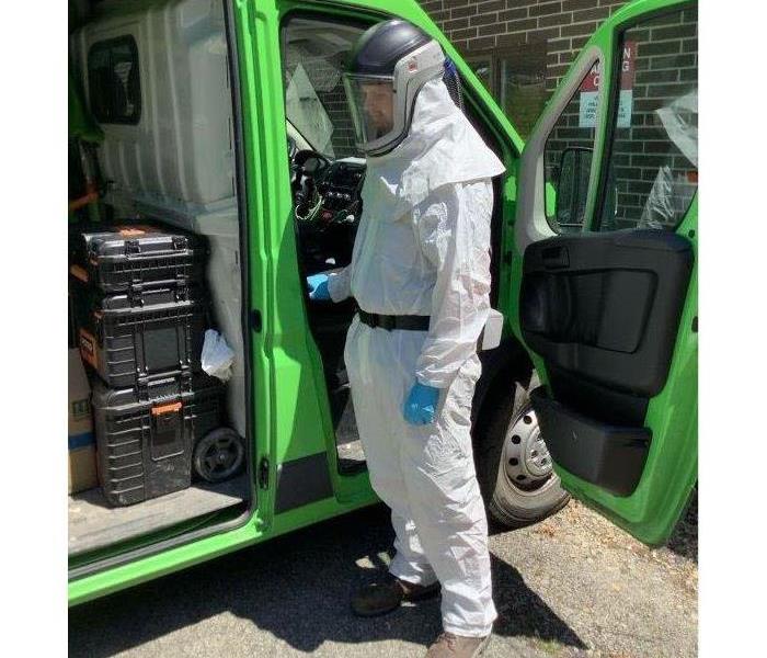SERVPRO of Indiana County getting prepared to disinfect a commercial builsing